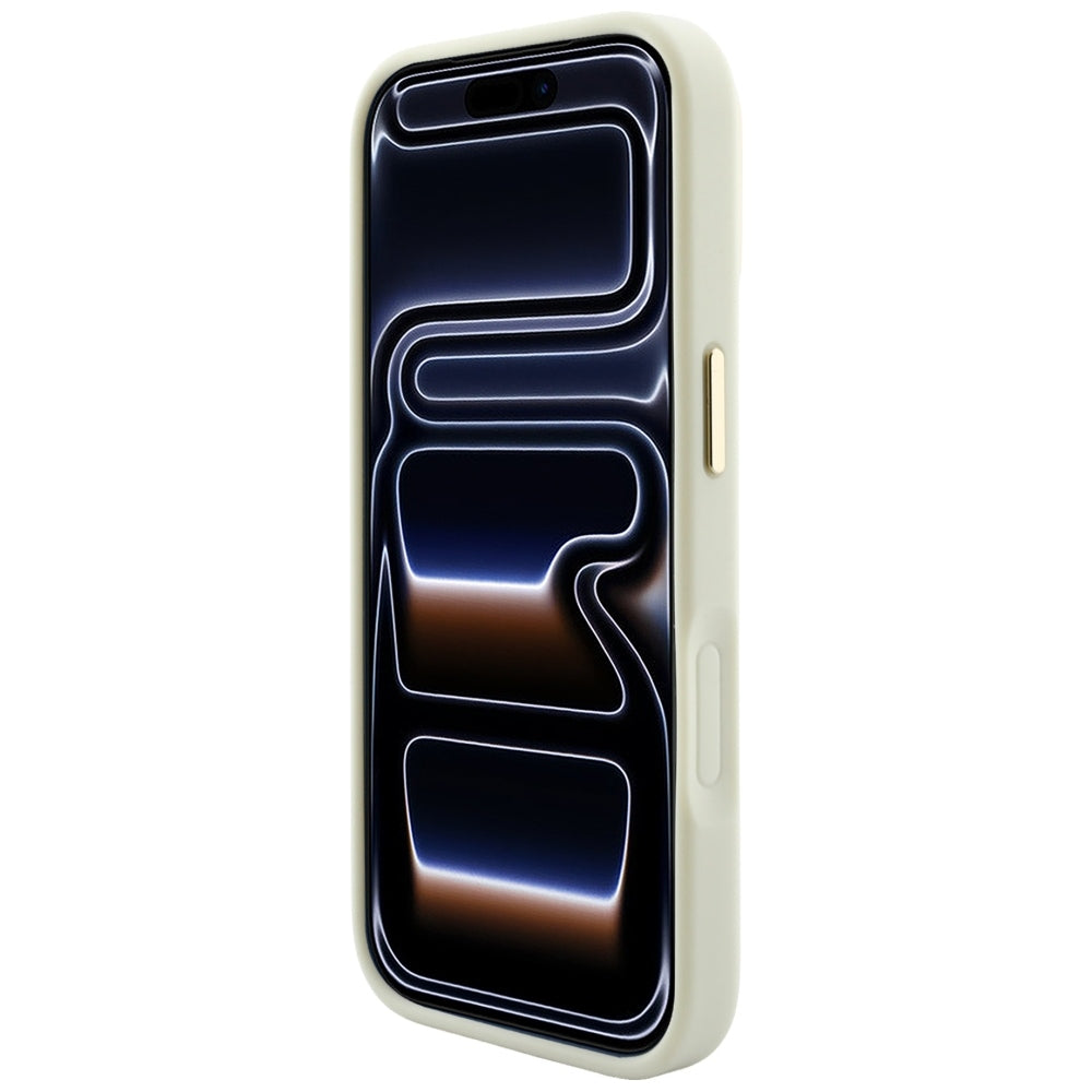 Θήκη MagSafe για Apple iPhone 18 Pro / 17 Pro, Guess, Saffiano Peony Ring, Μπεζ