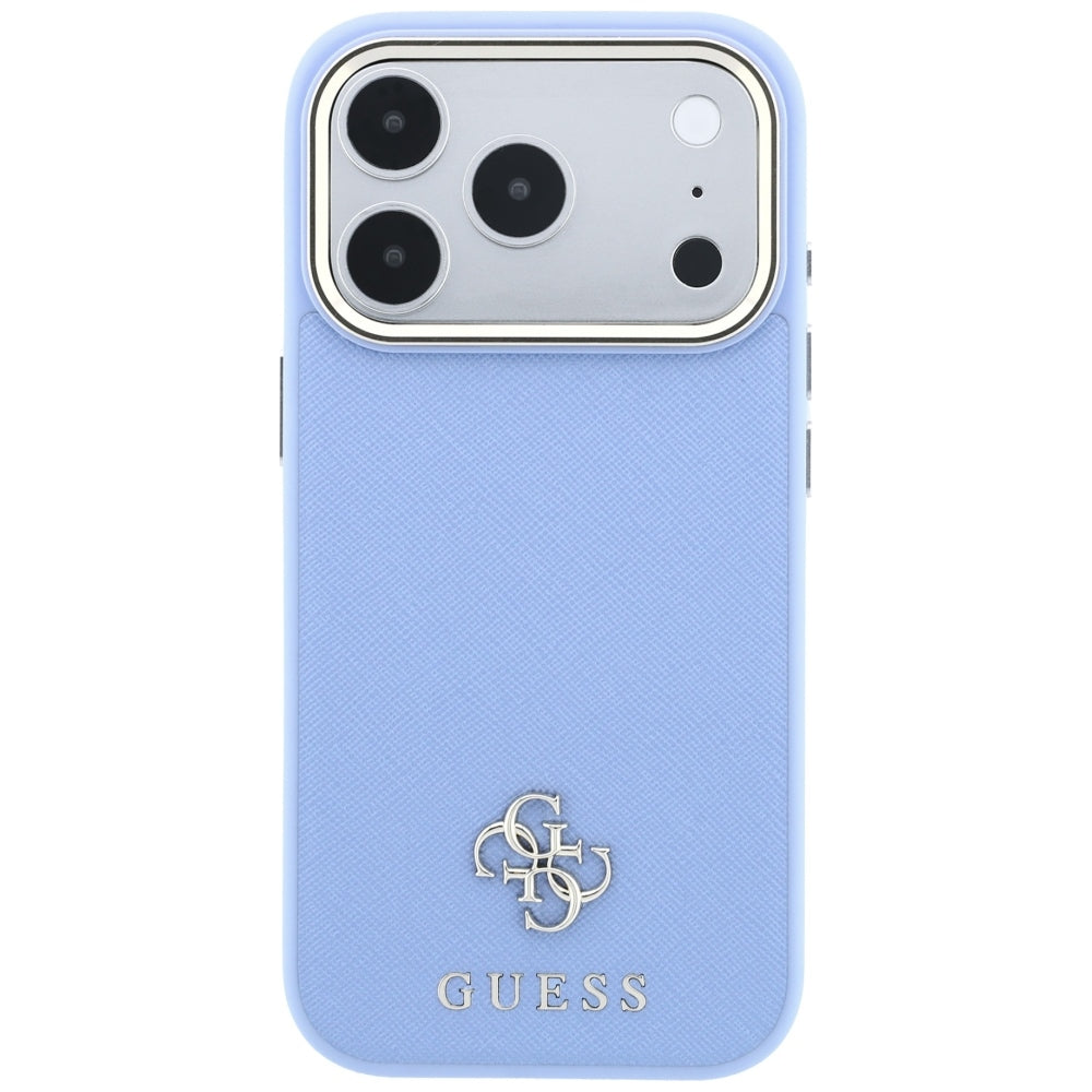 MagSafe Case for Apple iPhone 18 Pro / 17 Pro, Guess, Saffiano Small 4G Classic, Blue