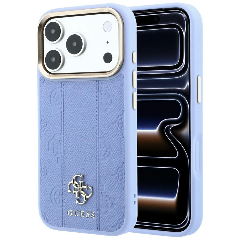 Θήκη MagSafe για Apple iPhone 18 Pro / 17 Pro, Guess, Stripe Peony 4G, Bleu