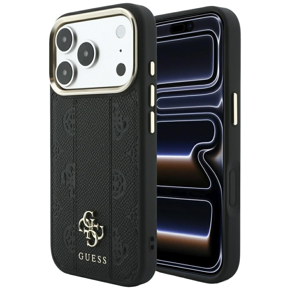 Θήκη MagSafe για Apple iPhone 18 Pro / 17 Pro, Guess, Stripe Peony 4G, Μαύρο