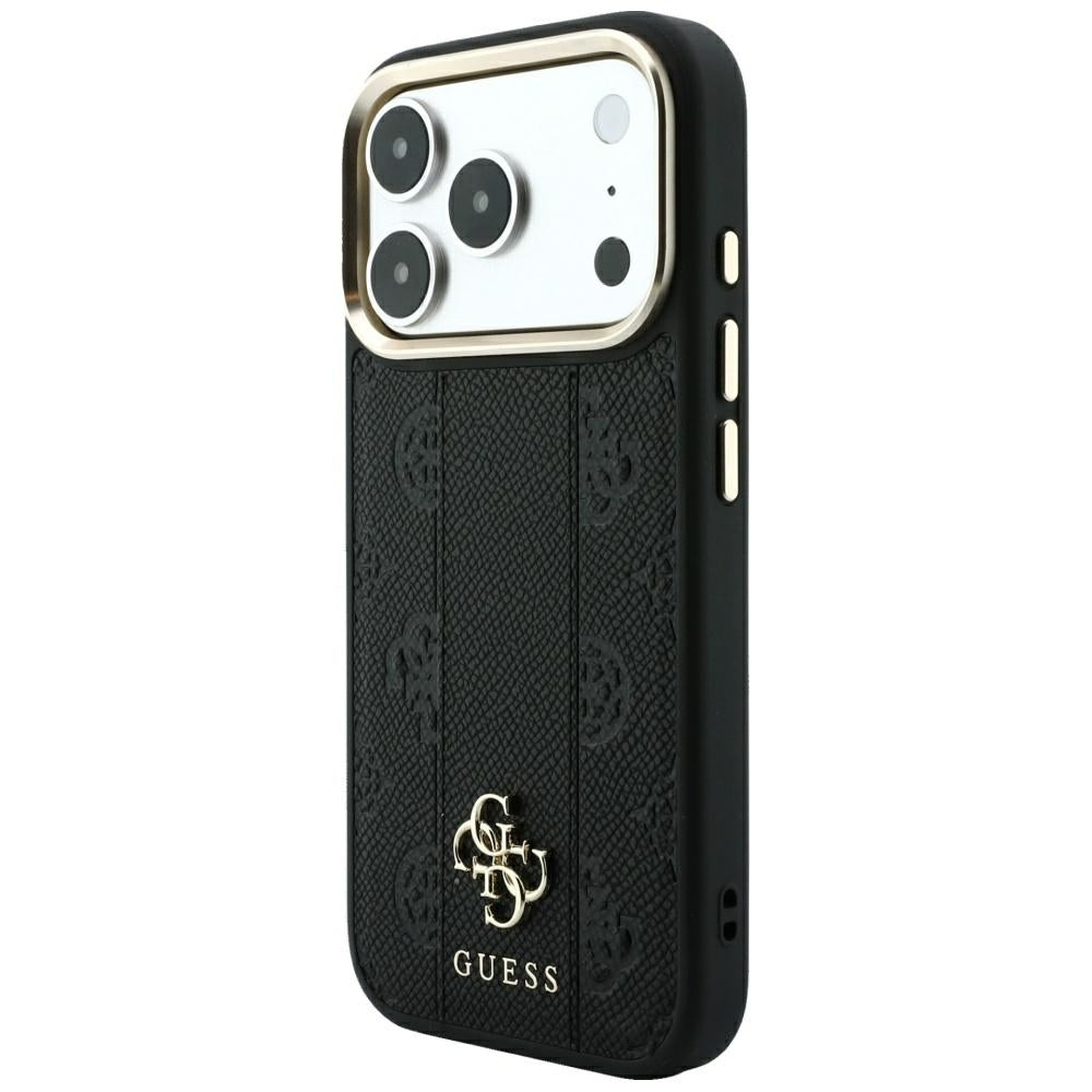 Θήκη MagSafe για Apple iPhone 18 Pro / 17 Pro, Guess, Stripe Peony 4G, Μαύρο