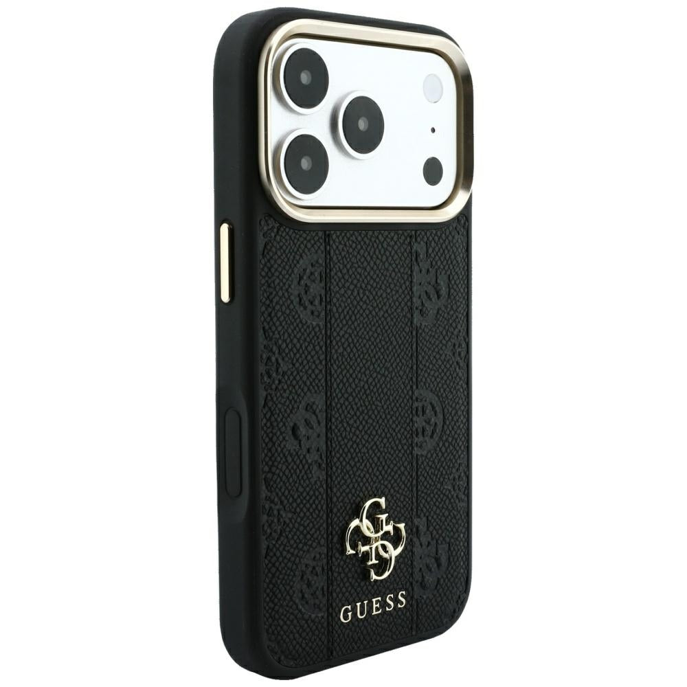 Θήκη MagSafe για Apple iPhone 18 Pro / 17 Pro, Guess, Stripe Peony 4G, Μαύρο