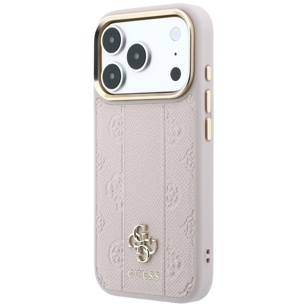 Θήκη MagSafe για Apple iPhone 18 Pro / 17 Pro, Guess, Stripe Peony 4G, Ροζ