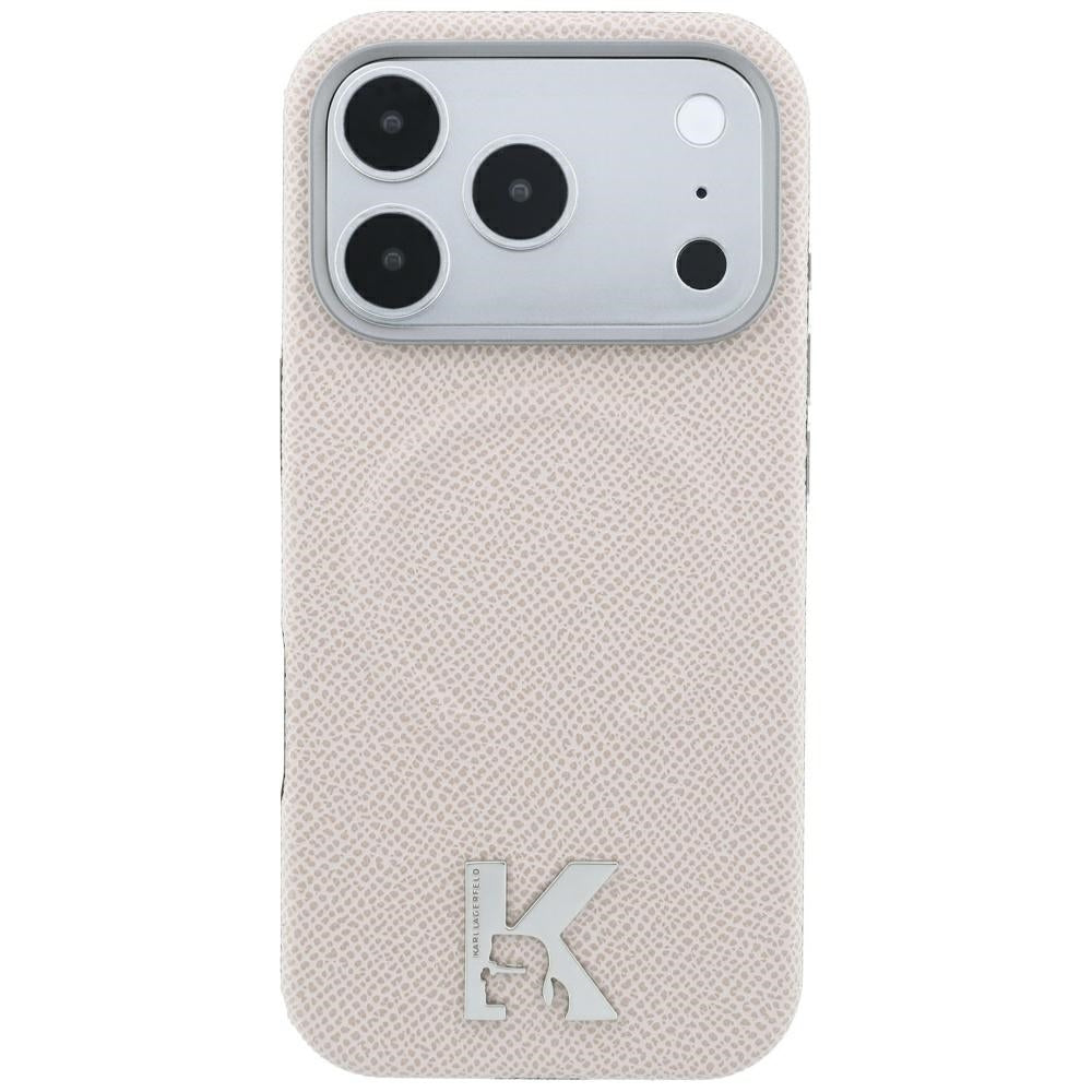 Θήκη MagSafe για Apple iPhone 18 Pro / 17 Pro, Karl Lagerfeld, Grained Embossed Ring, Μπεζ