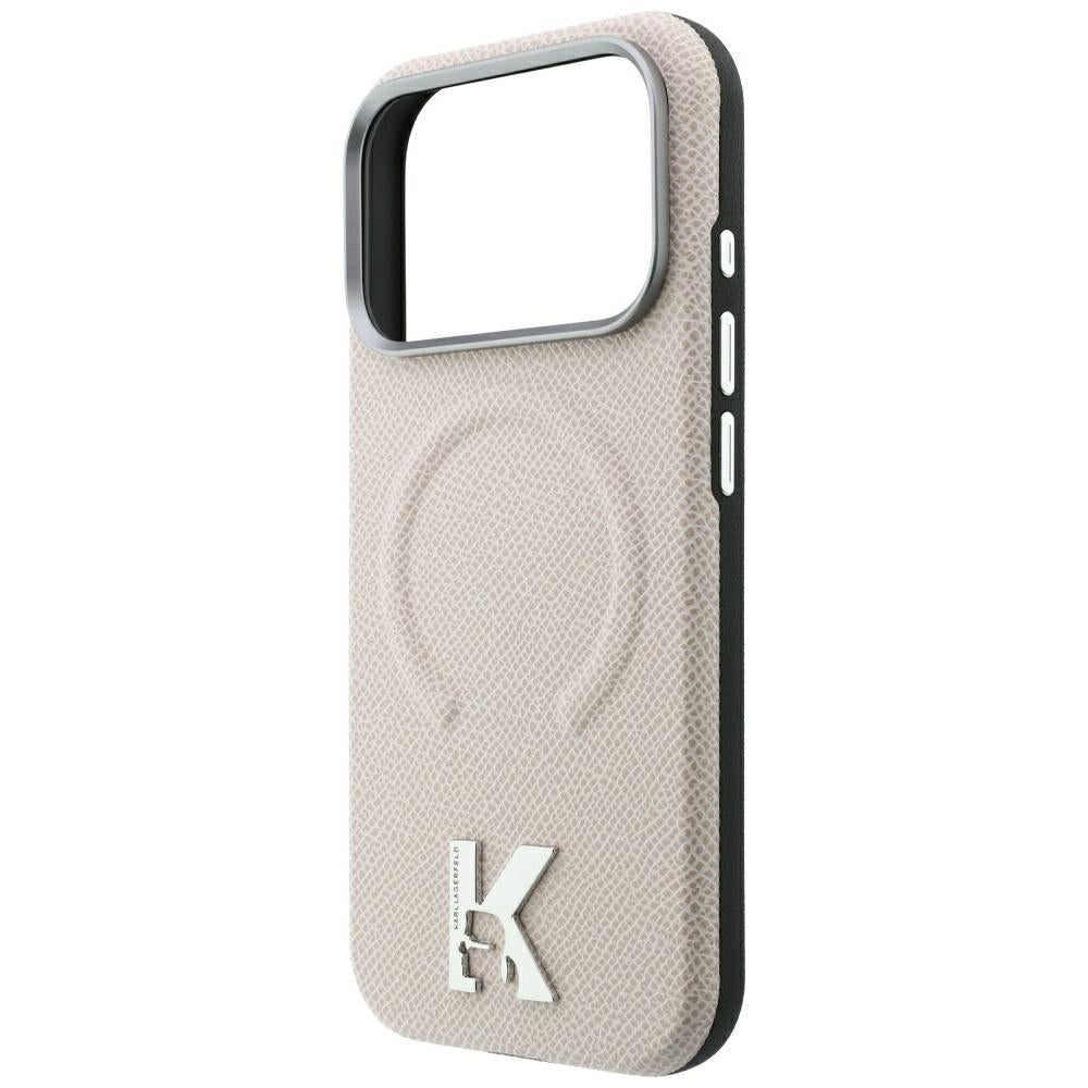 Θήκη MagSafe για Apple iPhone 18 Pro / 17 Pro, Karl Lagerfeld, Grained Embossed Ring, Μπεζ