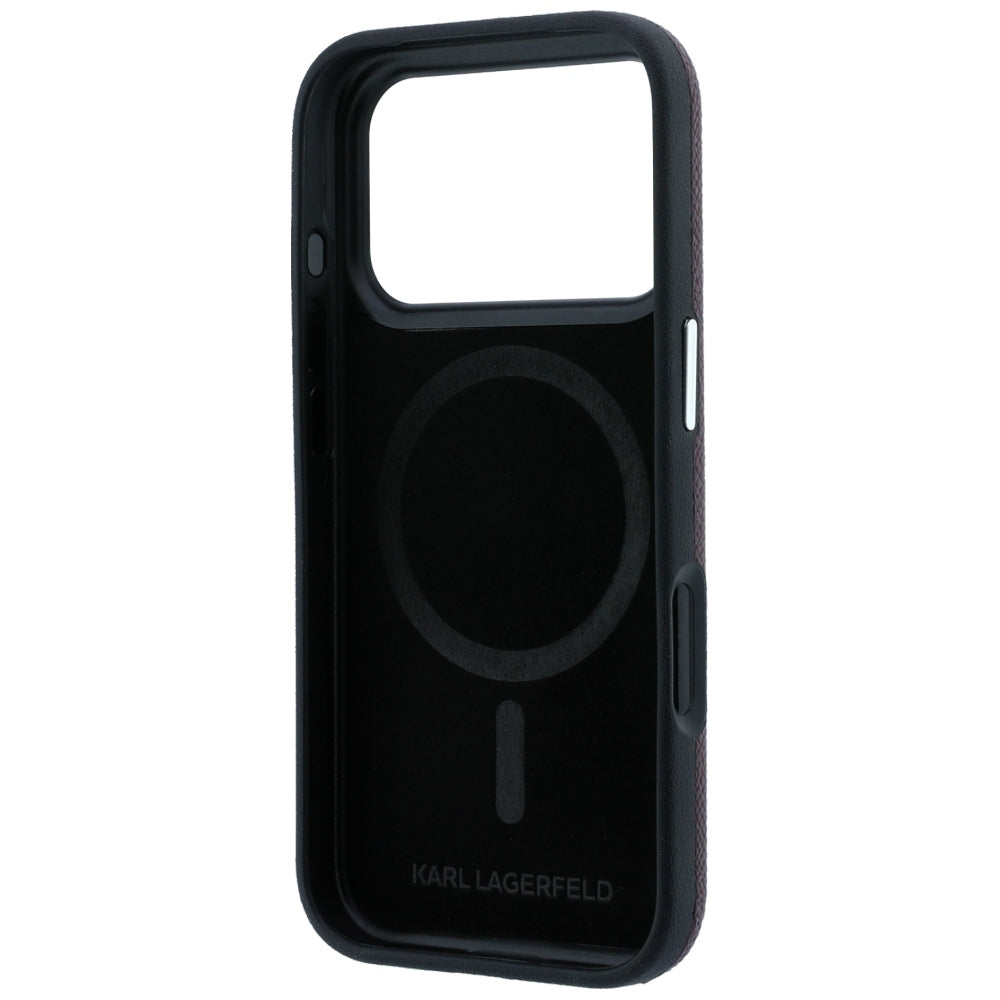 Θήκη MagSafe για Apple iPhone 18 Pro / 17 Pro, Karl Lagerfeld, Grained Embossed Ring, Βυσσινί