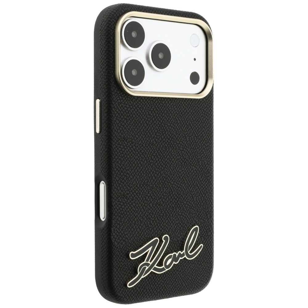 Θήκη MagSafe για Apple iPhone 18 Pro / 17 Pro, Karl Lagerfeld, Λογότυπο από Ρητίνη με Υφή, Μαύρο