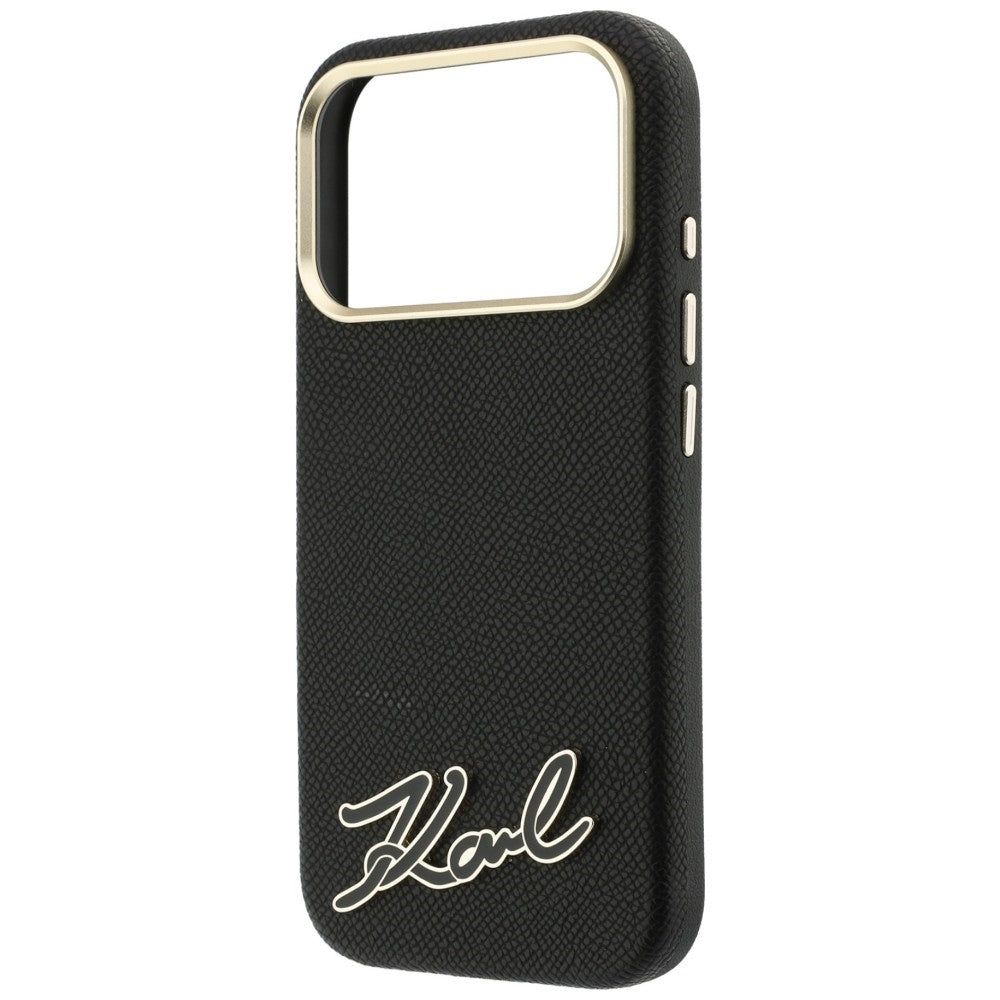 Θήκη MagSafe για Apple iPhone 18 Pro / 17 Pro, Karl Lagerfeld, Λογότυπο από Ρητίνη με Υφή, Μαύρο