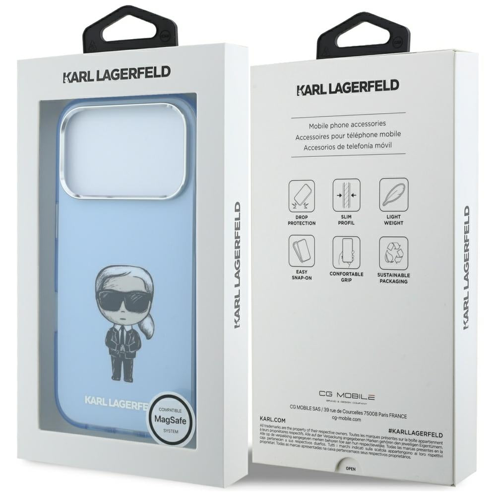 Θήκη MagSafe για Apple iPhone 18 Pro / 17 Pro, Karl Lagerfeld, HC IML Ikonik Sketch Print, Μπλε