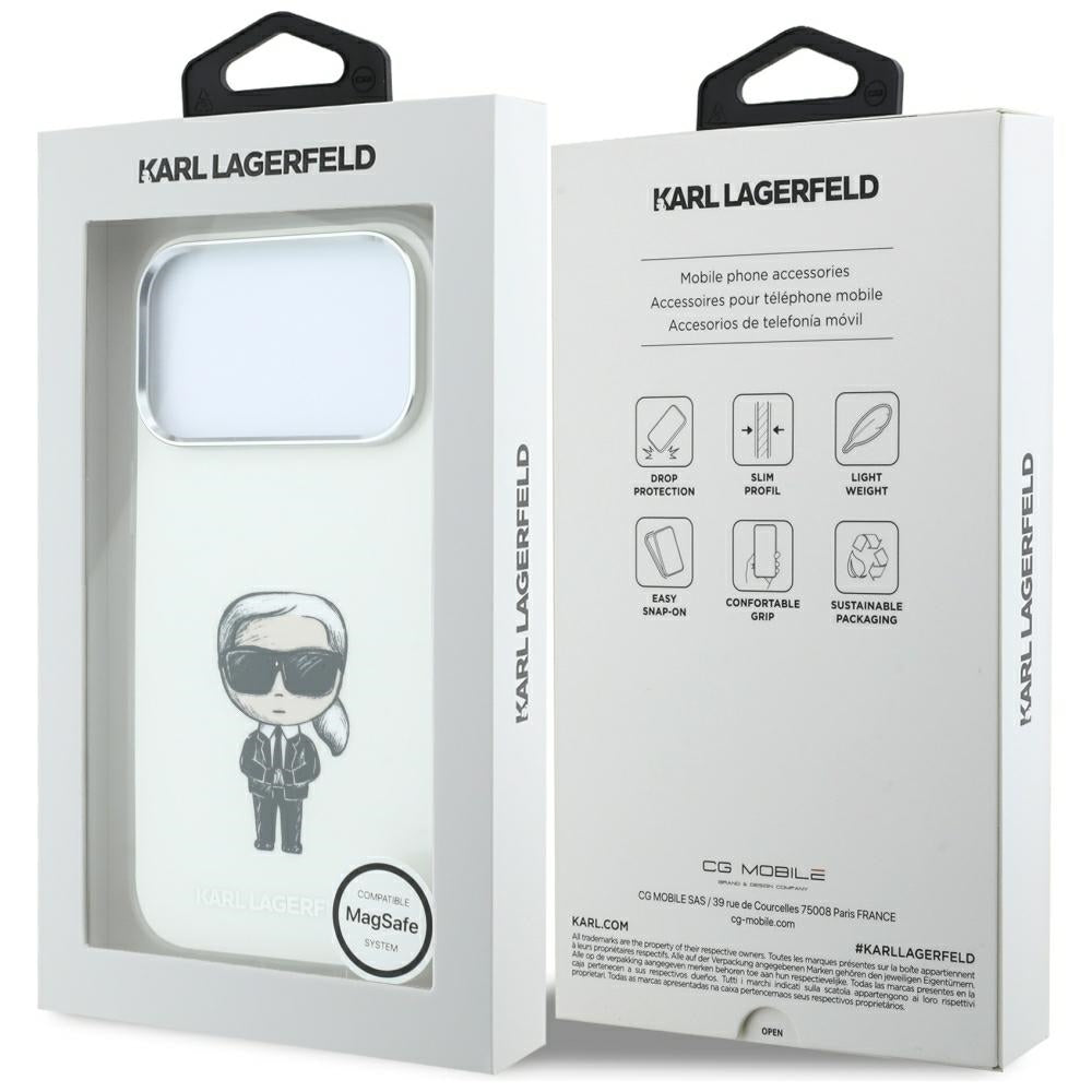 Θήκη MagSafe για Apple iPhone 18 Pro / 17 Pro, Karl Lagerfeld, HC IML Ikonik Sketch Print, Μπεζ