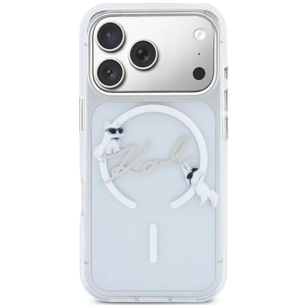 Θήκη MagSafe για Apple iPhone 18 Pro / 17 Pro, Karl Lagerfeld, IML Choupette Karl Script Logo, Διαφανής