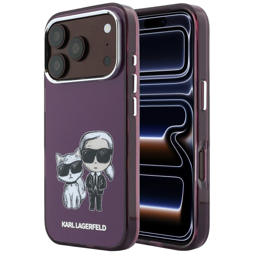 Θήκη MagSafe για Apple iPhone 18 Pro / 17 Pro, Karl Lagerfeld, IML KC Bodies Sketch Print, Βυσσινί