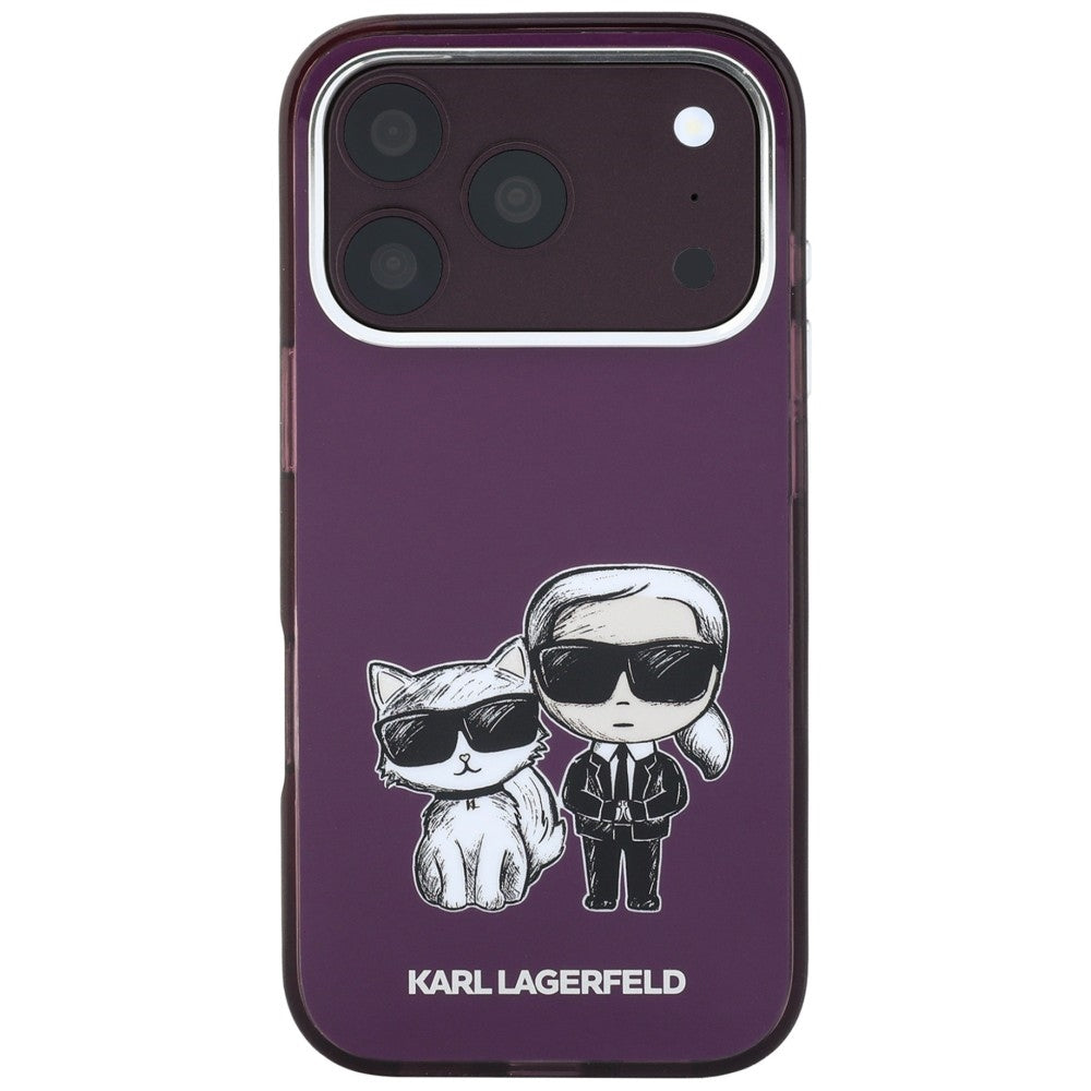 Θήκη MagSafe για Apple iPhone 18 Pro / 17 Pro, Karl Lagerfeld, IML KC Bodies Sketch Print, Βυσσινί
