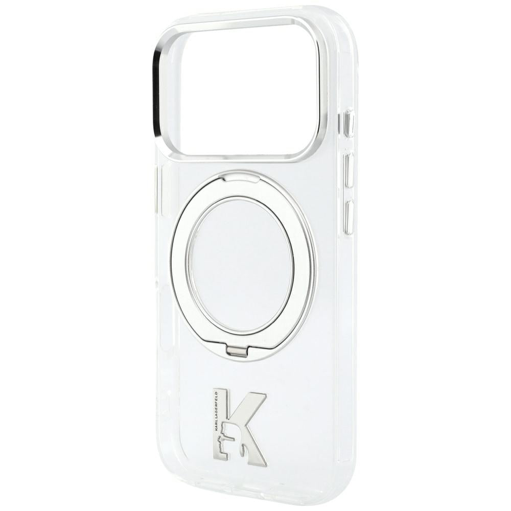 Θήκη MagSafe για Apple iPhone 18 Pro / 17 Pro, Karl Lagerfeld, IML Ring Stand Kameo Metal, Διαφανής