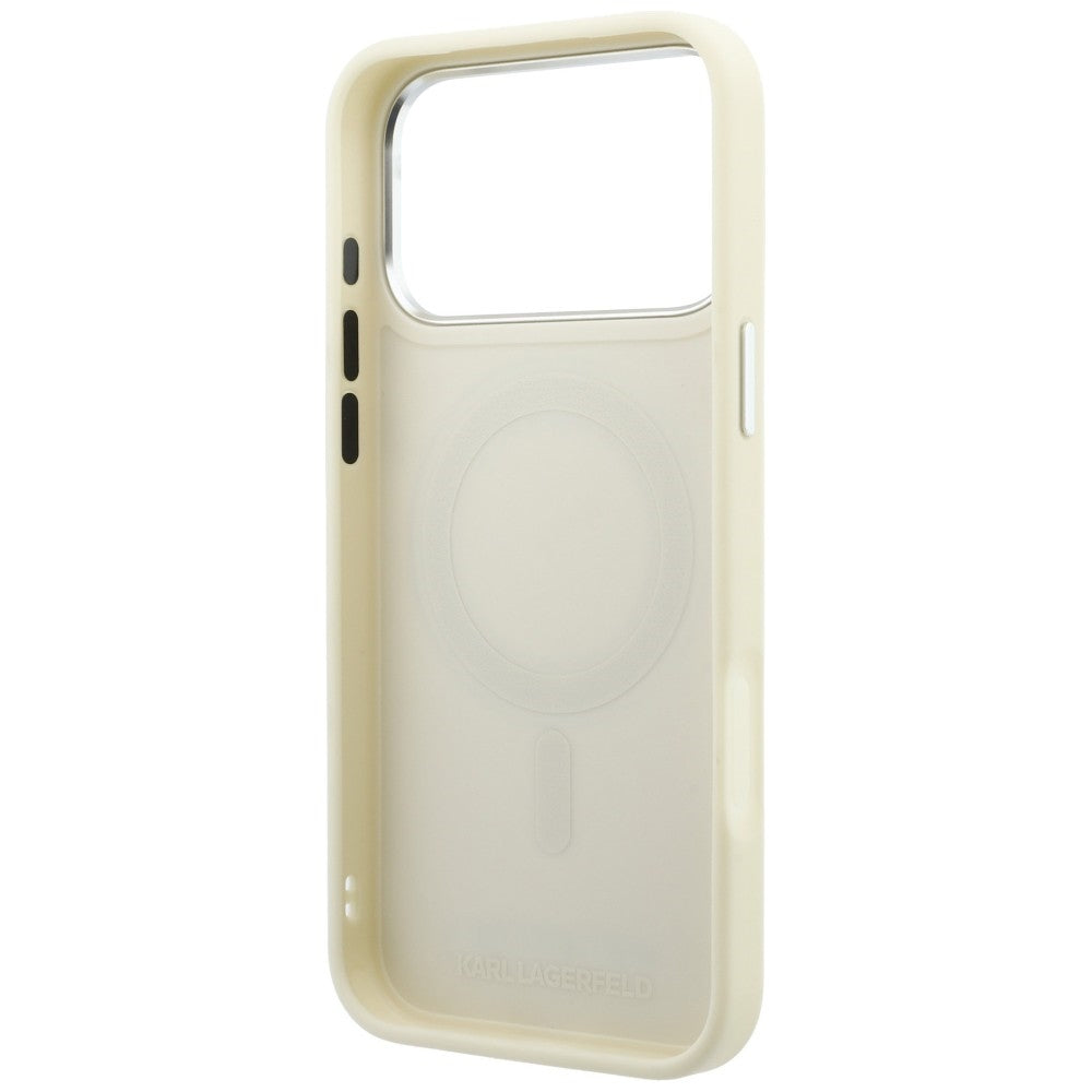 Θήκη MagSafe για Apple iPhone 18 Pro / 17 Pro, Karl Lagerfeld, Ring Stand 360 Saffiano, Μπεζ