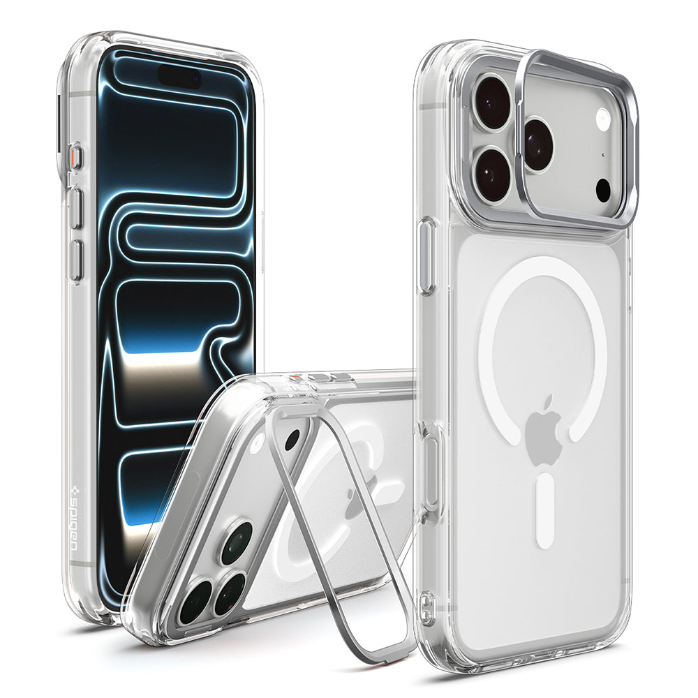 Θήκη MagSafe για Apple iPhone 18 Pro / 17 Pro, Spigen, Ultra Hybrid Optik S, Ασημί Διαφανής ACS11921