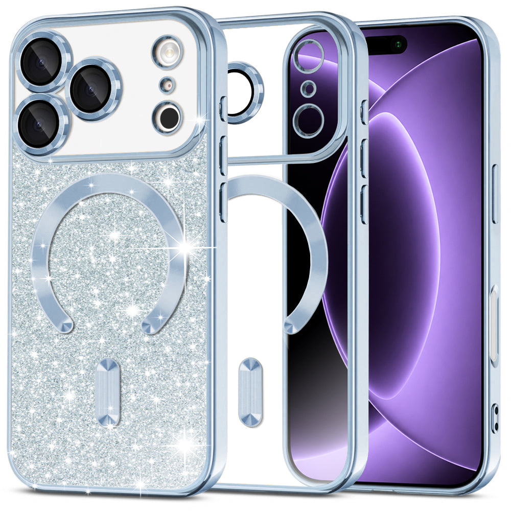Θήκη MagSafe για Apple iPhone 18 Pro / 17 Pro, Techsuit, Luxury Glitter, Bleu