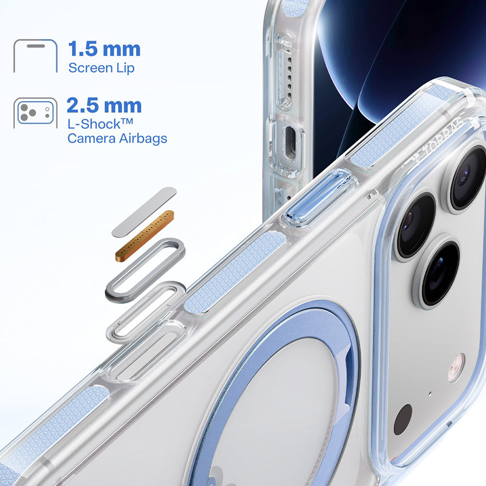Θήκη MagSafe για Apple iPhone 18 Pro / 17 Pro, Torras, Ostand O3 Light, Μπλε