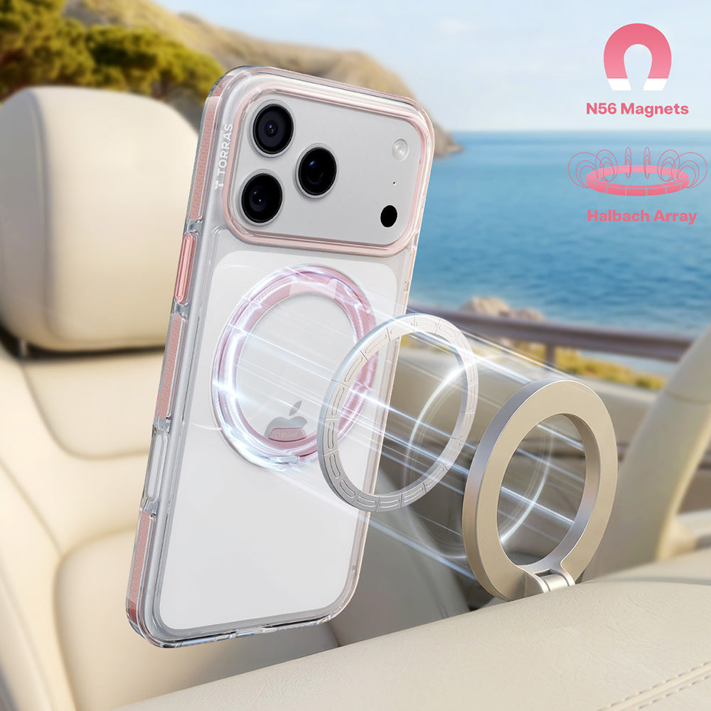 Θήκη MagSafe για Apple iPhone 18 Pro / 17 Pro, Torras, Ostand O3 Light, Ροζ