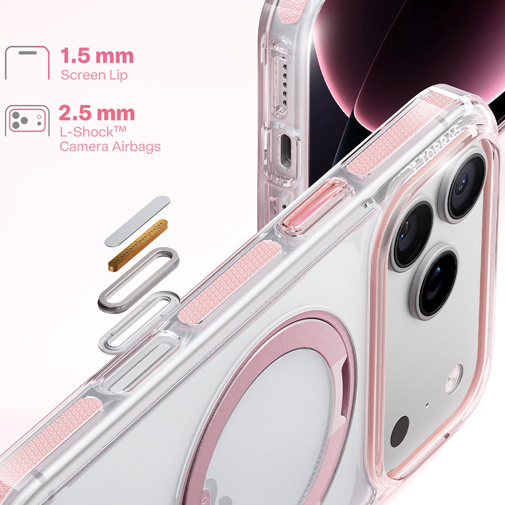 Θήκη MagSafe για Apple iPhone 18 Pro / 17 Pro, Torras, Ostand O3 Light, Ροζ