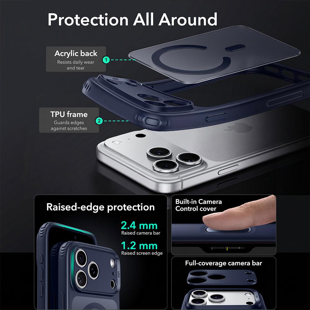 Θήκη MagSafe για Apple iPhone 18 Pro, ESR, Classic Hybrid, Μπλε Σατινέ