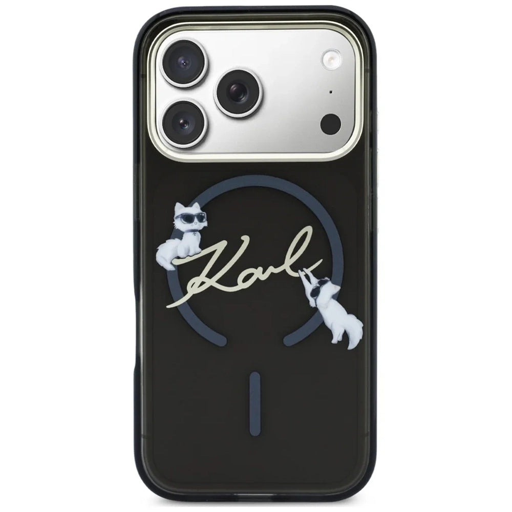 Θήκη MagSafe για Apple iPhone 18 Pro, Karl Lagerfeld, IML Choupette Karl Script Logo, Μαύρη