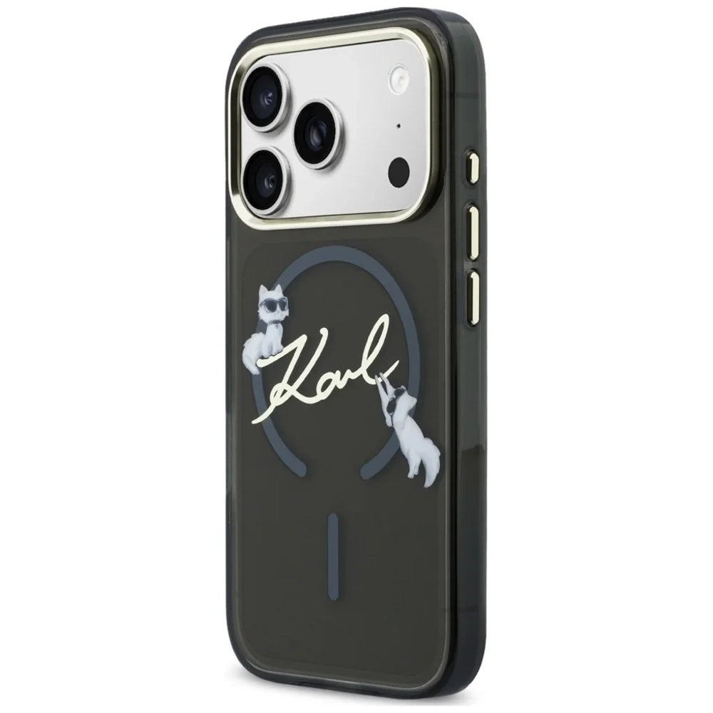 Θήκη MagSafe για Apple iPhone 18 Pro, Karl Lagerfeld, IML Choupette Karl Script Logo, Μαύρη