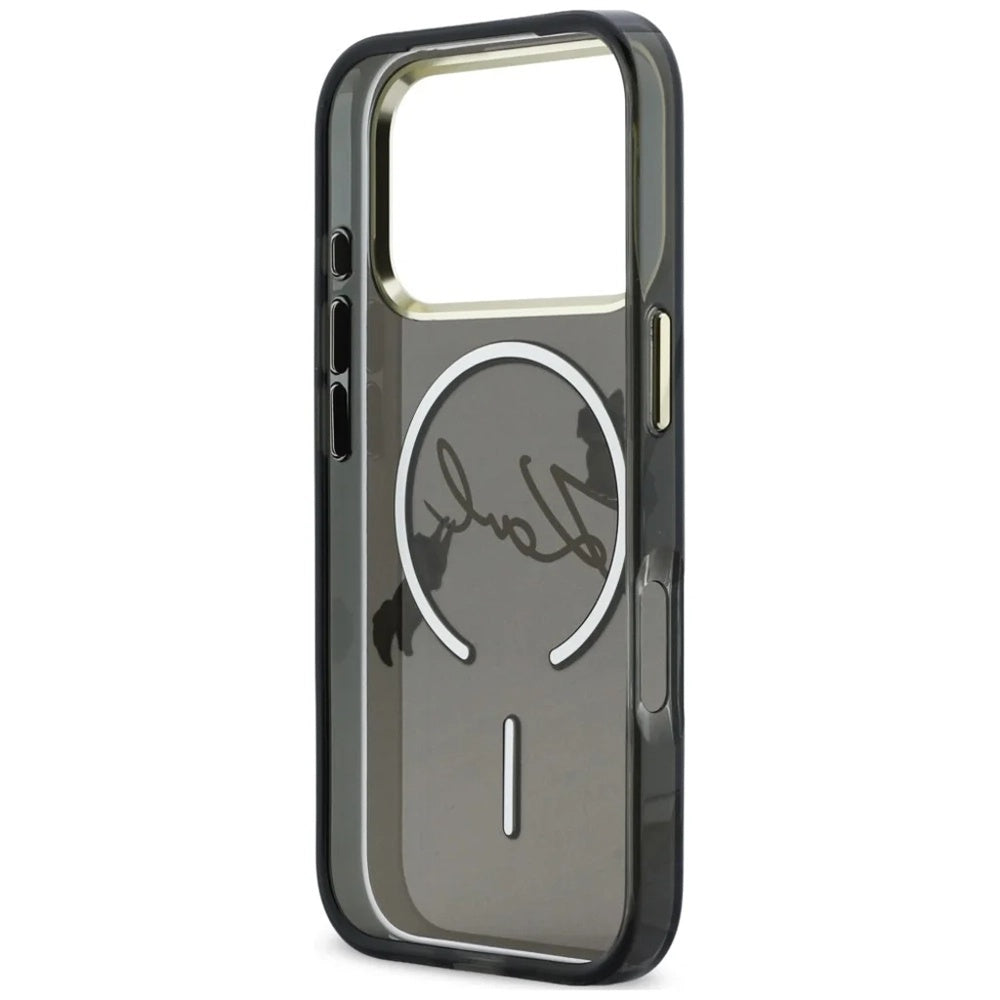 Θήκη MagSafe για Apple iPhone 18 Pro, Karl Lagerfeld, IML Choupette Karl Script Logo, Μαύρη