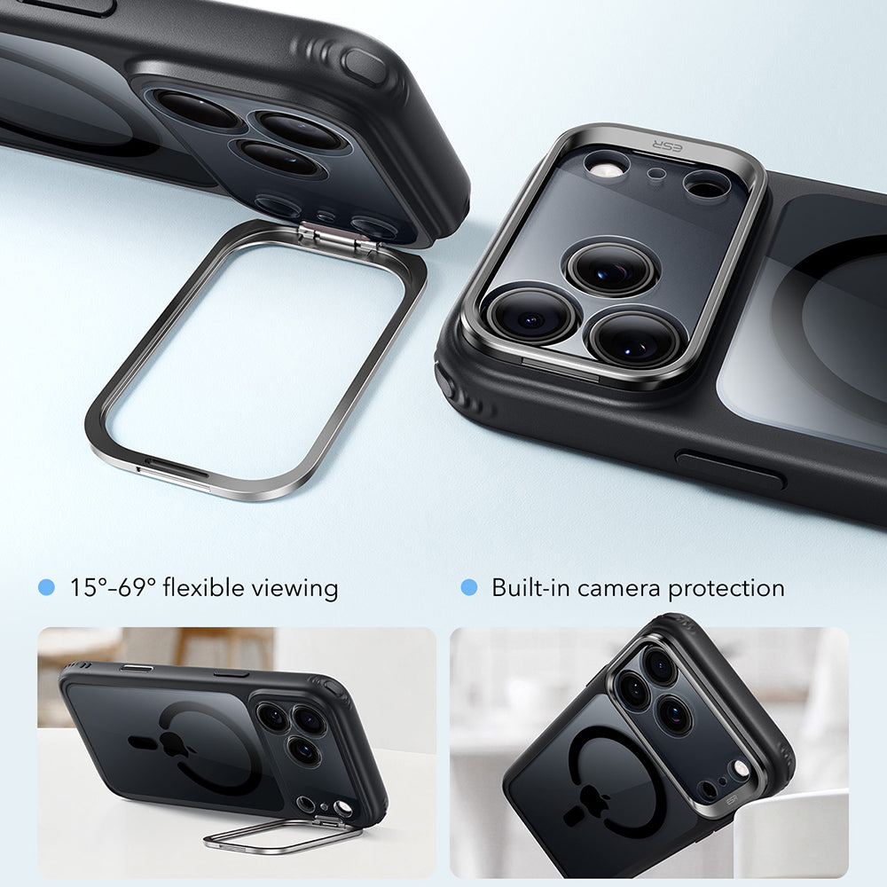 Θήκη MagSafe για Apple iPhone 18 Pro Max / 17 Pro Max, ESR, Classic Hybrid Kickstand, Μαύρη Διαφανής