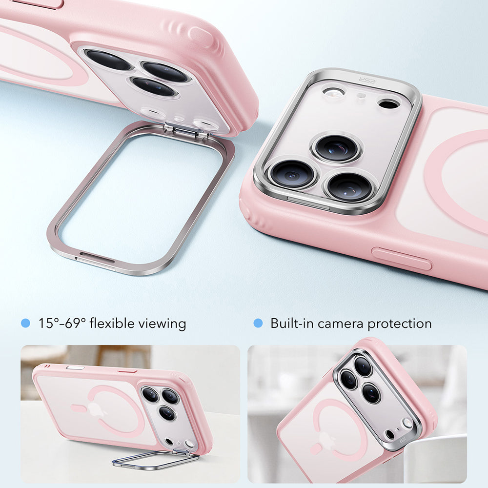 Θήκη MagSafe για Apple iPhone 18 Pro Max / 17 Pro Max, ESR, Classic Hybrid Kickstand, Ροζ Σατινέ