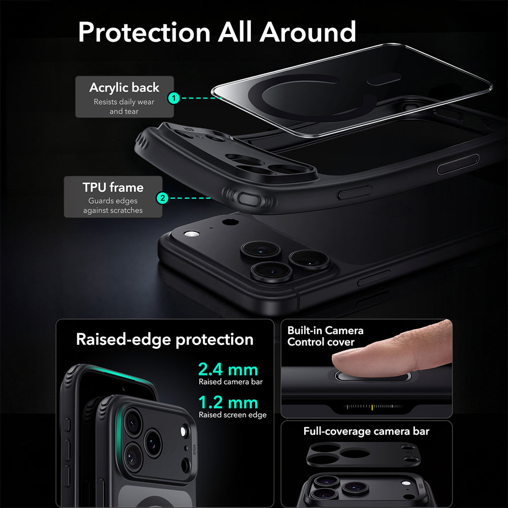 Θήκη MagSafe για Apple iPhone 18 Pro Max / 17 Pro Max, ESR, Classic Hybrid, Μαύρη Διαφανής