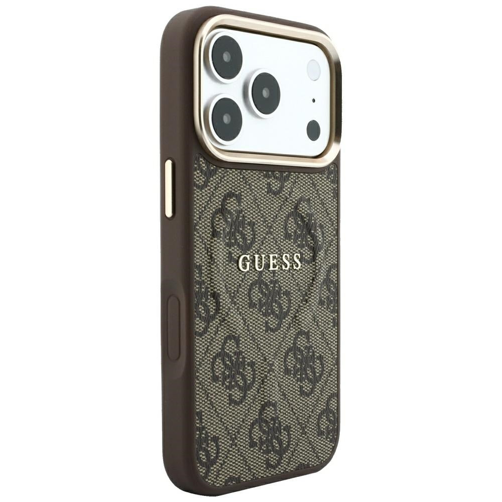 Θήκη MagSafe για Apple iPhone 18 Pro Max / 17 Pro Max, Guess, 4G Embossed Classic, Καφέ