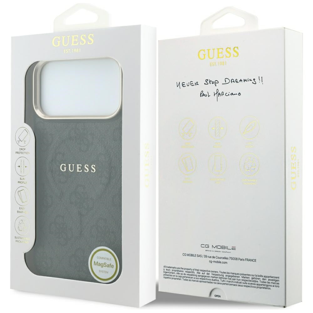 Θήκη MagSafe για Apple iPhone 18 Pro Max / 17 Pro Max, Guess, 4G Embossed Classic, Μαύρη