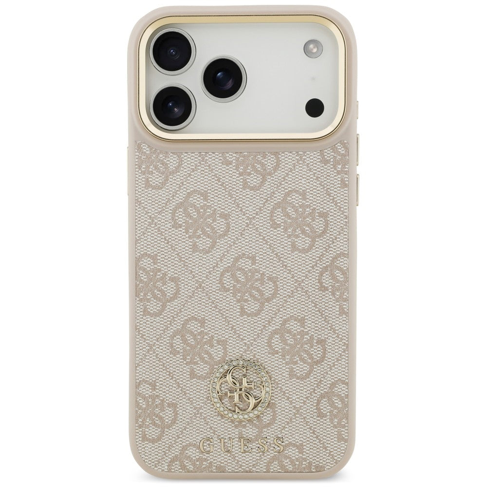 Θήκη MagSafe για Apple iPhone 18 Pro Max / 17 Pro Max, Guess, 4G Strass Logo, Ροζ