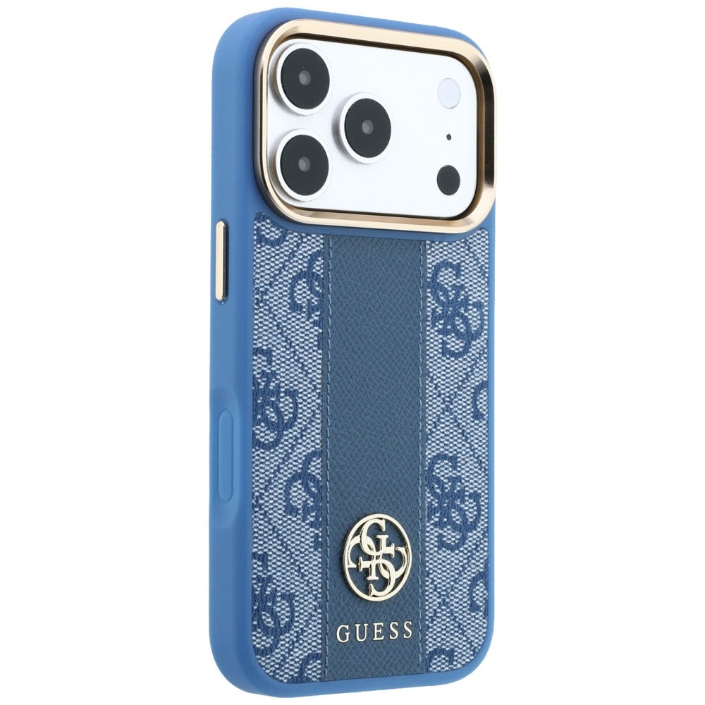 Θήκη MagSafe για Apple iPhone 18 Pro Max / 17 Pro Max, Guess, 4G Stripe Round Classic Logo, Μπλε