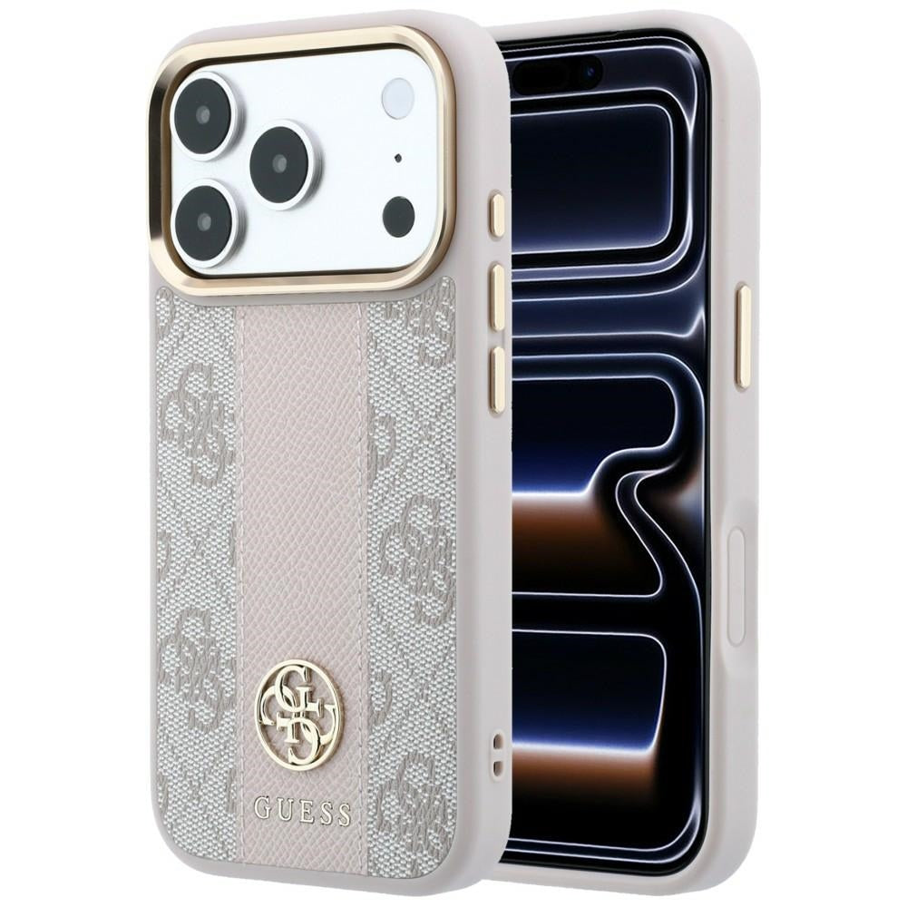 Θήκη MagSafe για Apple iPhone 18 Pro Max / 17 Pro Max, Guess, 4G Stripe Round Classic Logo, Ροζ