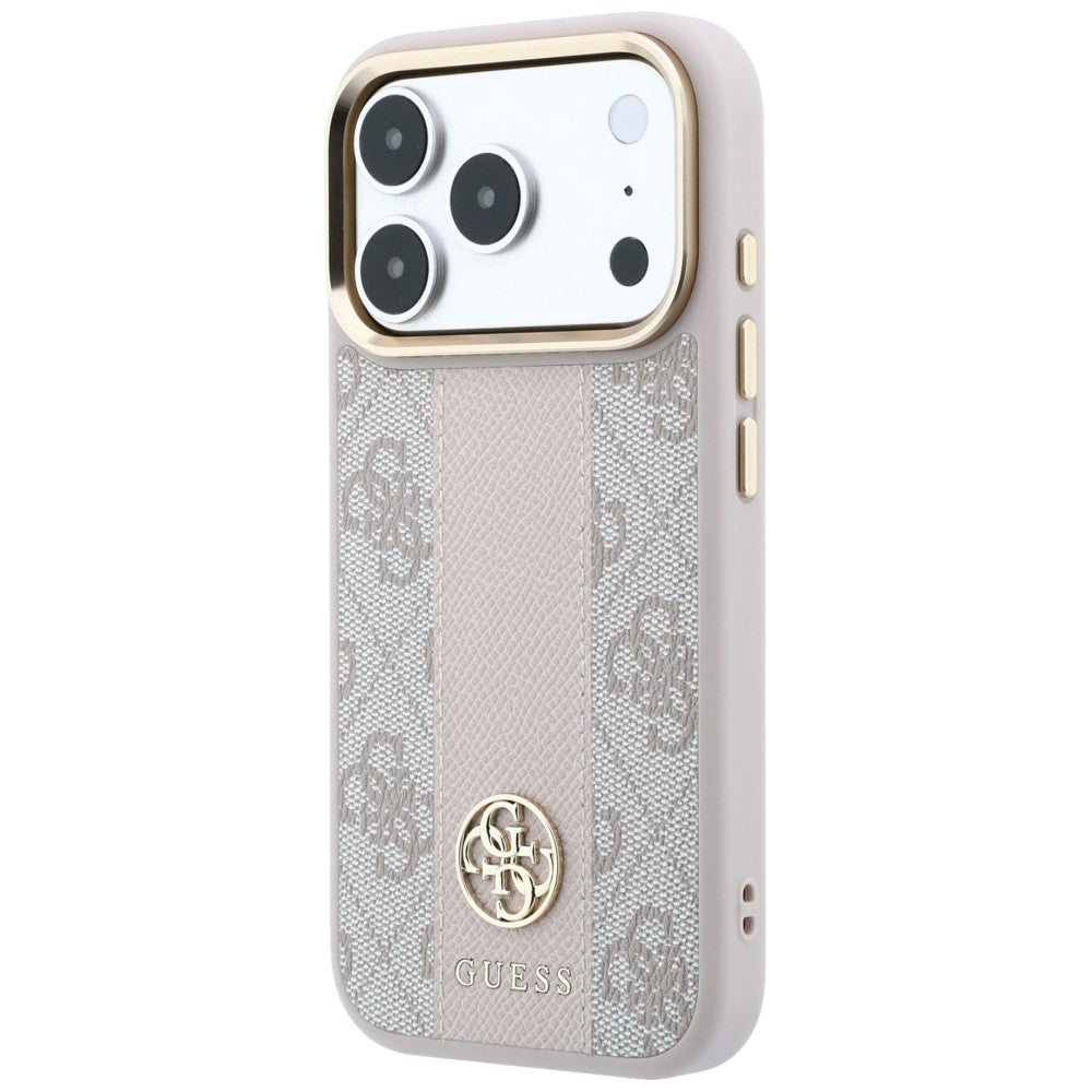 Θήκη MagSafe για Apple iPhone 18 Pro Max / 17 Pro Max, Guess, 4G Stripe Round Classic Logo, Ροζ