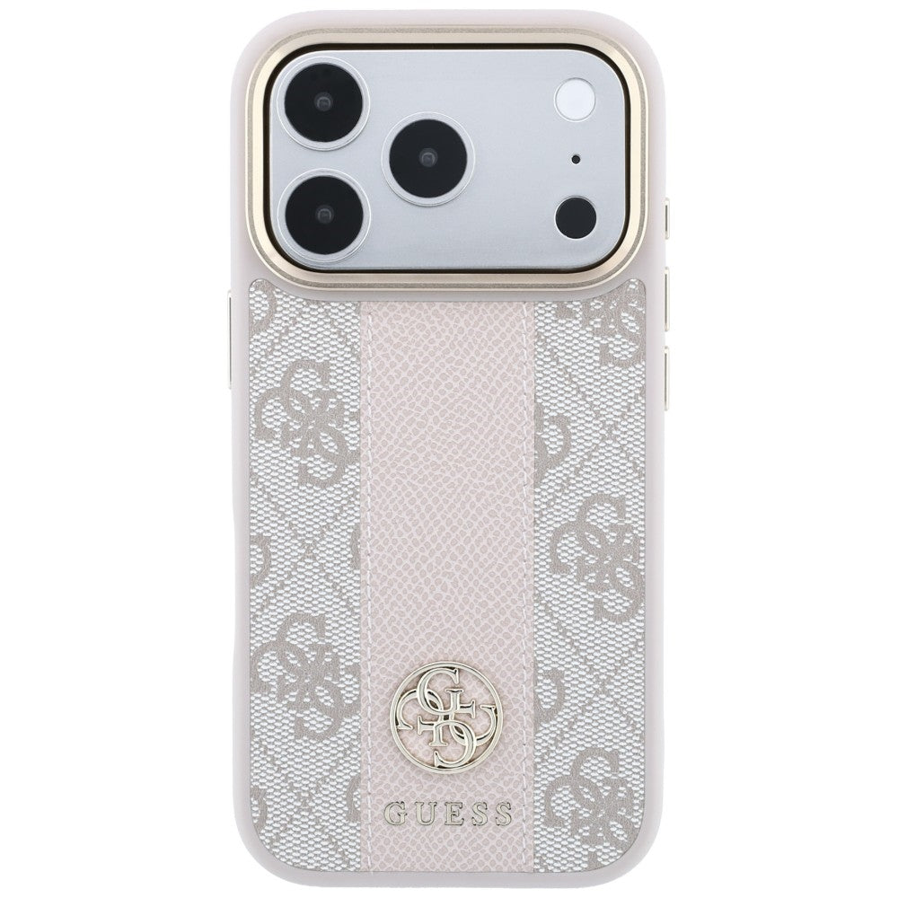 Θήκη MagSafe για Apple iPhone 18 Pro Max / 17 Pro Max, Guess, 4G Stripe Round Classic Logo, Ροζ