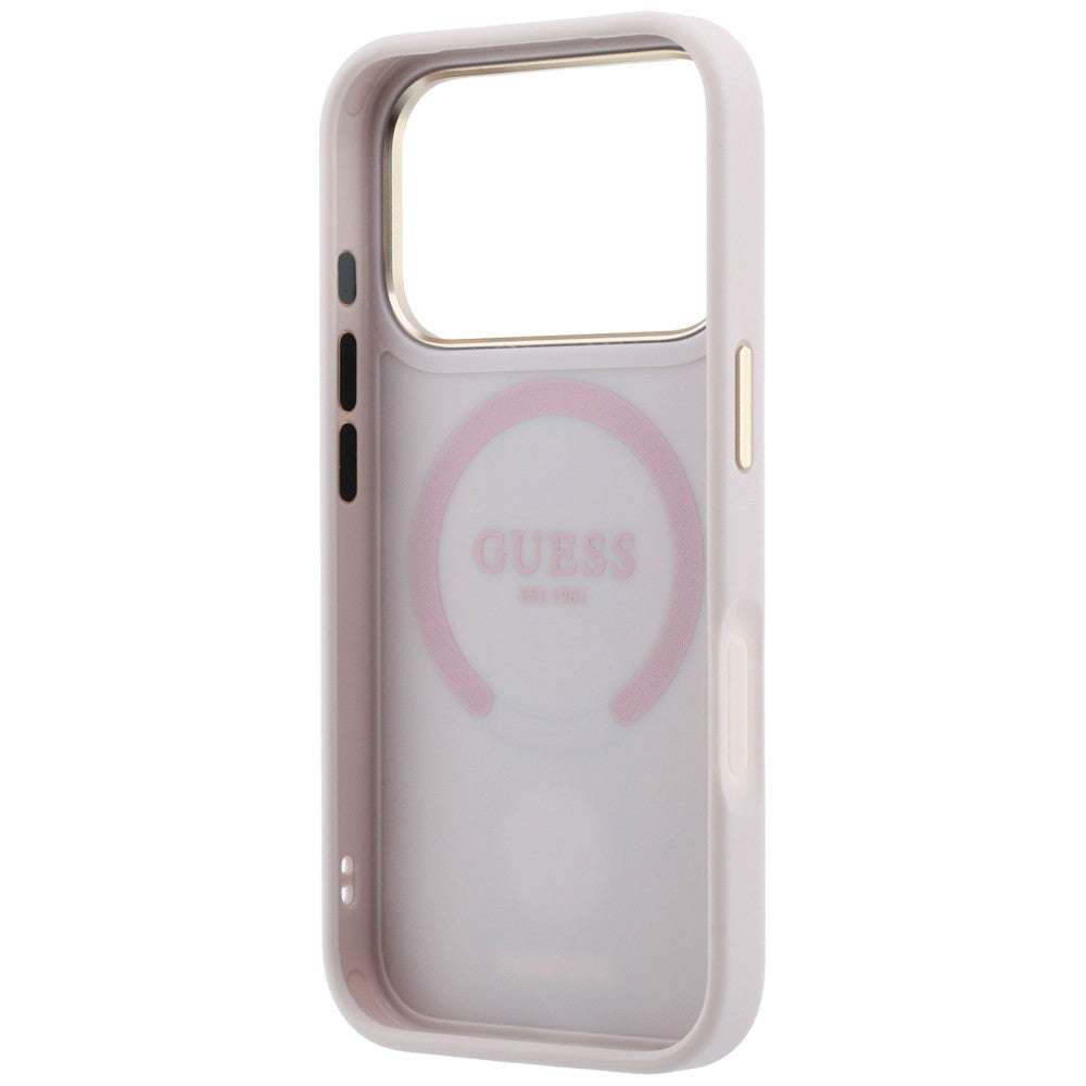 Θήκη MagSafe για Apple iPhone 18 Pro Max / 17 Pro Max, Guess, 4G Stripe Round Classic Logo, Ροζ