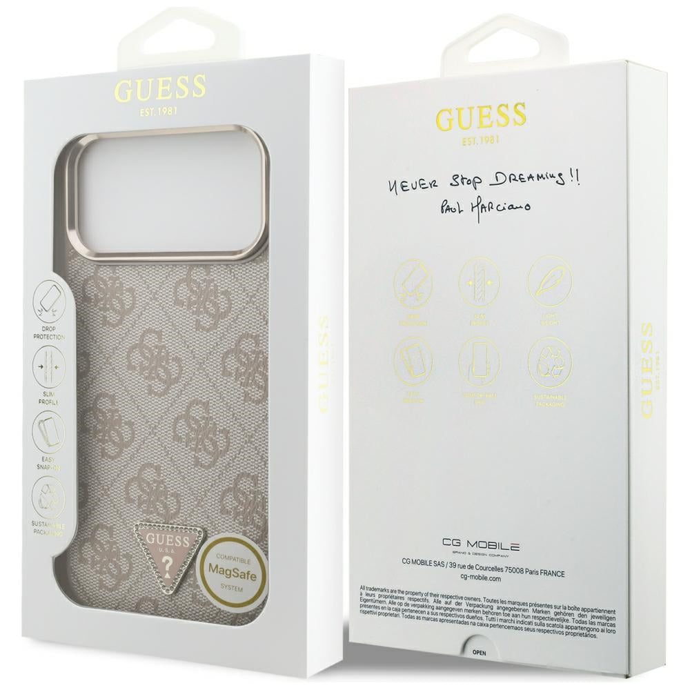 Θήκη MagSafe για Apple iPhone 18 Pro Max / 17 Pro Max, Guess, 4G Triangle Logo, Ροζ