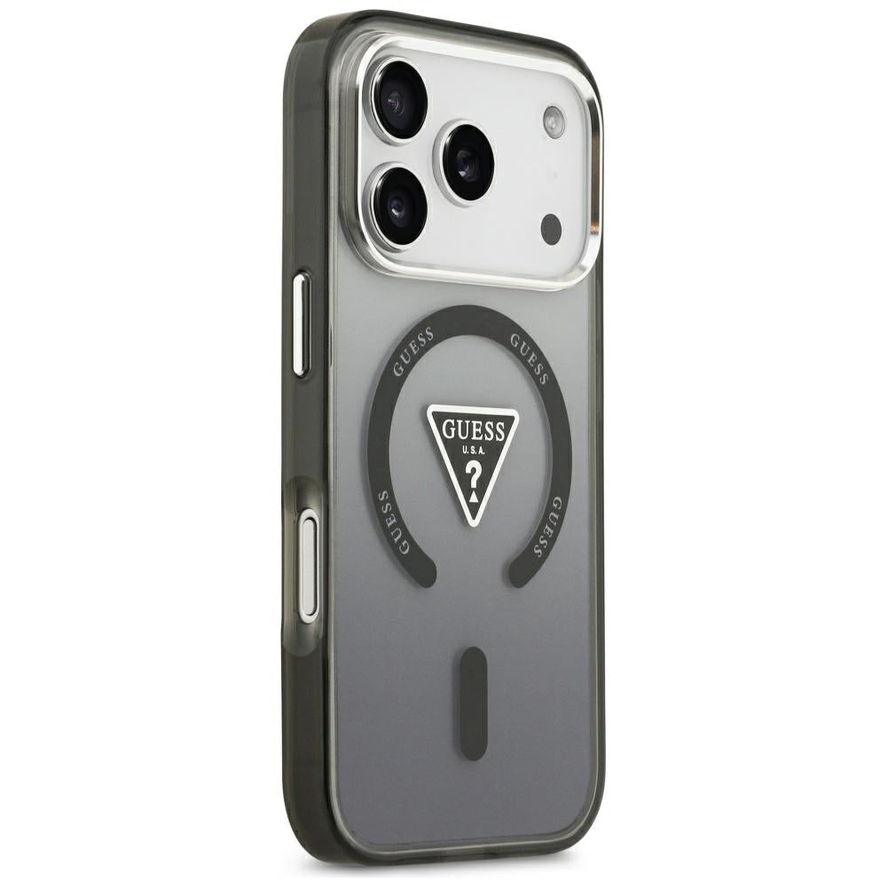 Θήκη MagSafe για Apple iPhone 18 Pro Max / 17 Pro Max, Guess, IML Gradient Triangle Logo, Μαύρη
