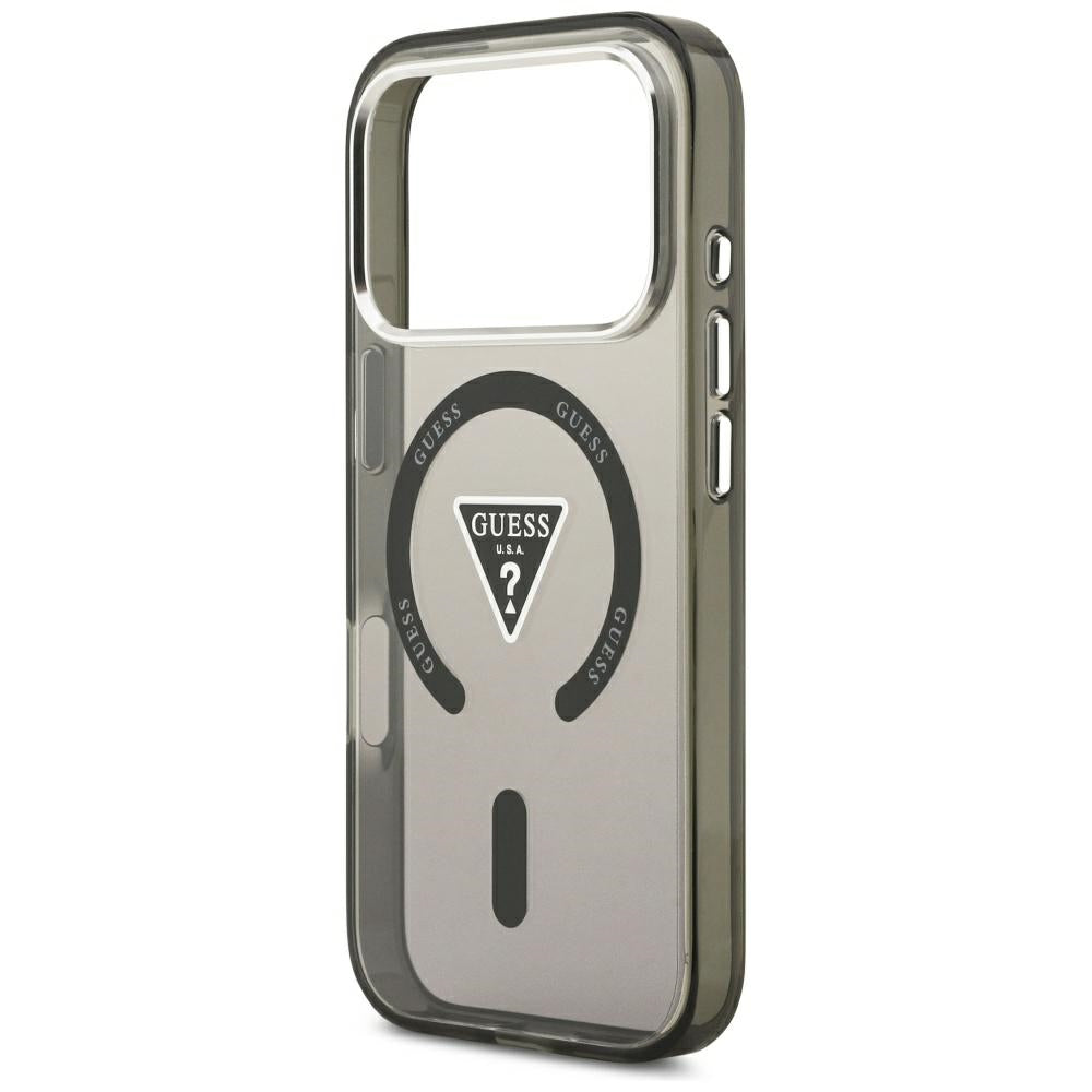Θήκη MagSafe για Apple iPhone 18 Pro Max / 17 Pro Max, Guess, IML Gradient Triangle Logo, Μαύρη