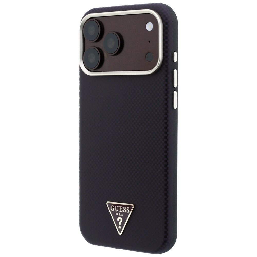 Θήκη MagSafe για Apple iPhone 18 Pro Max / 17 Pro Max, Guess, Λογότυπο Τρίγωνο Kevlar, Βυσσινί