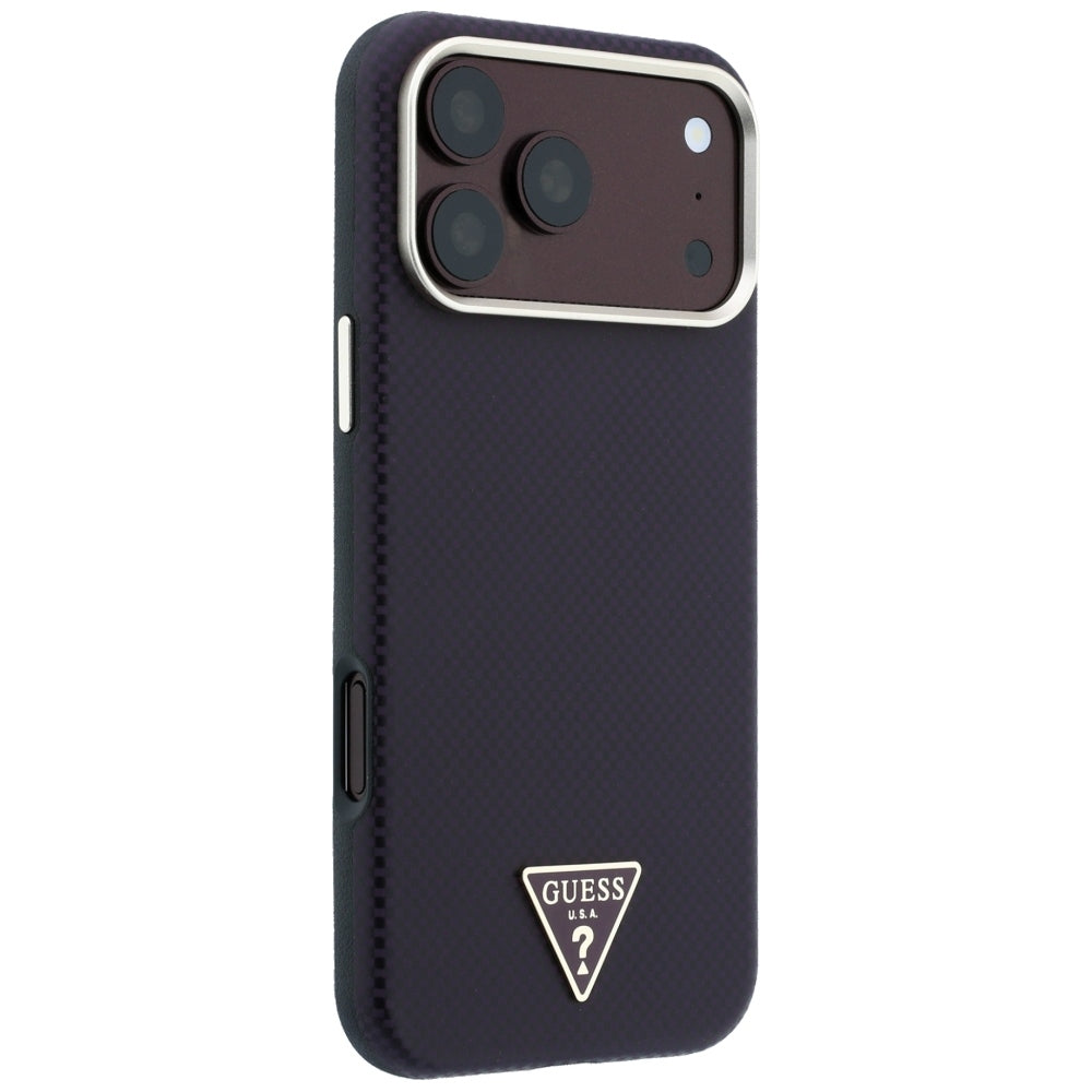 Θήκη MagSafe για Apple iPhone 18 Pro Max / 17 Pro Max, Guess, Λογότυπο Τρίγωνο Kevlar, Βυσσινί