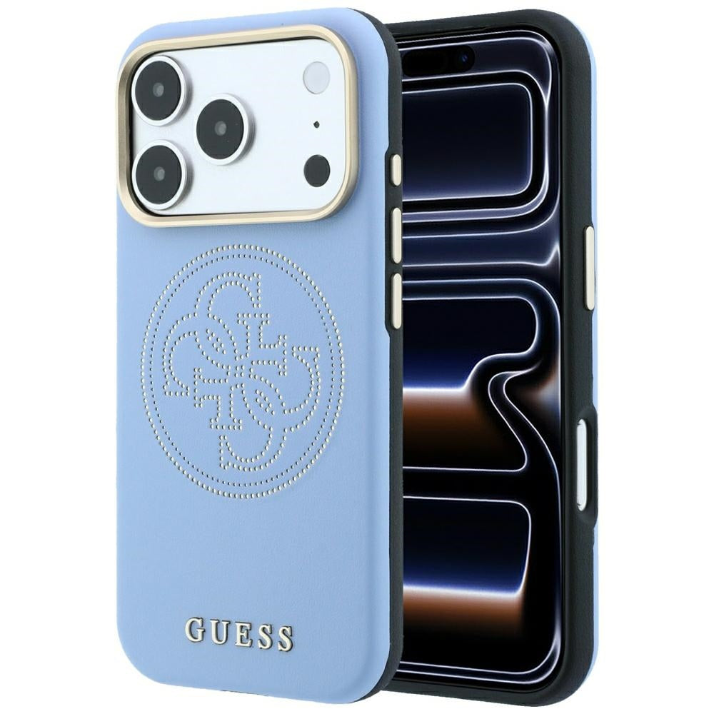 Θήκη MagSafe για Apple iPhone 18 Pro Max / 17 Pro Max, Guess, Διάτρητη 4G, Μπλε