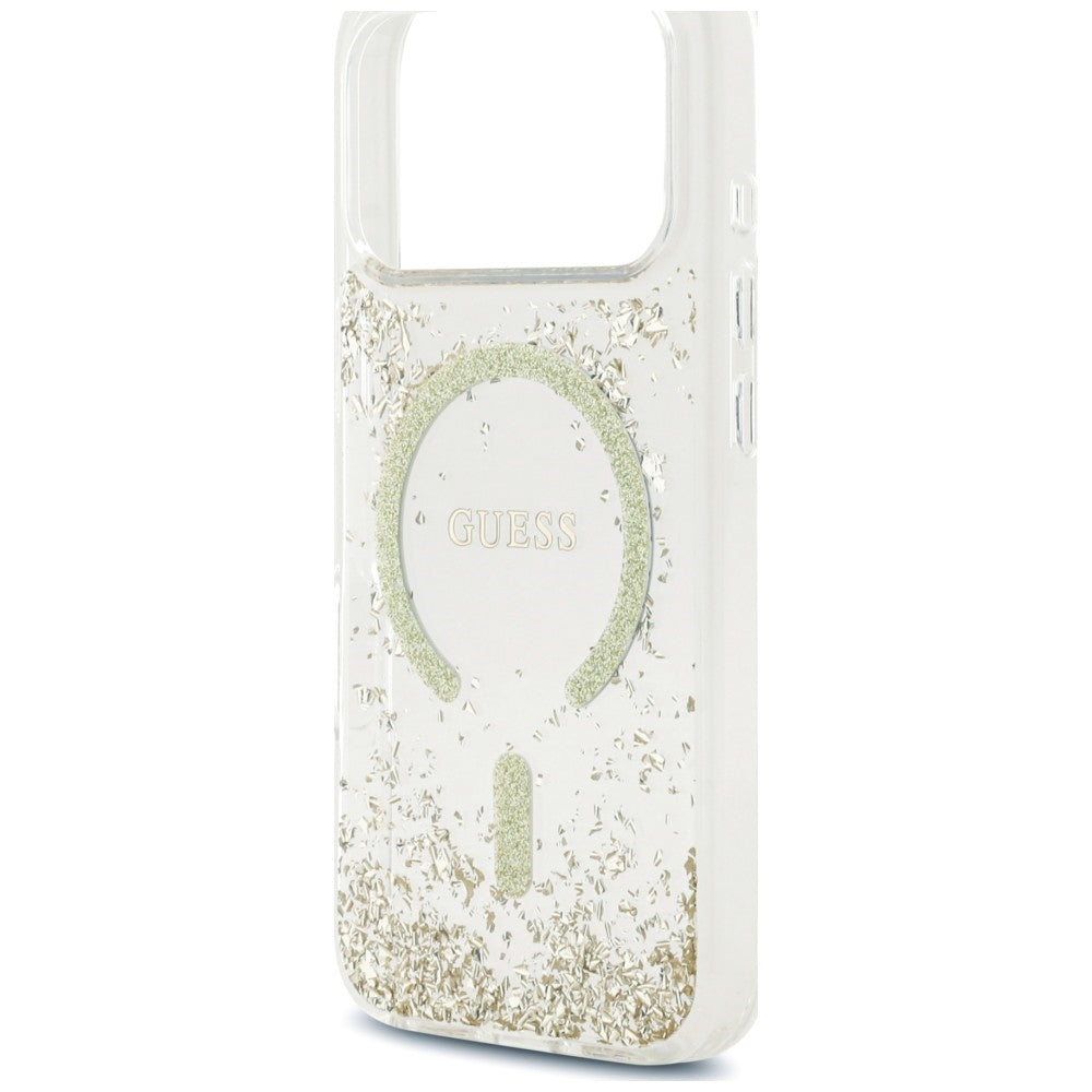 Θήκη MagSafe για Apple iPhone 18 Pro Max / 17 Pro Max, Guess, Glitter με ρητίνη στο κάτω μέρος, Χρυσή
