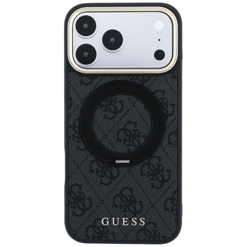Θήκη MagSafe για Apple iPhone 18 Pro Max / 17 Pro Max, Guess, Ring Stand Classic Logo, Μαύρο