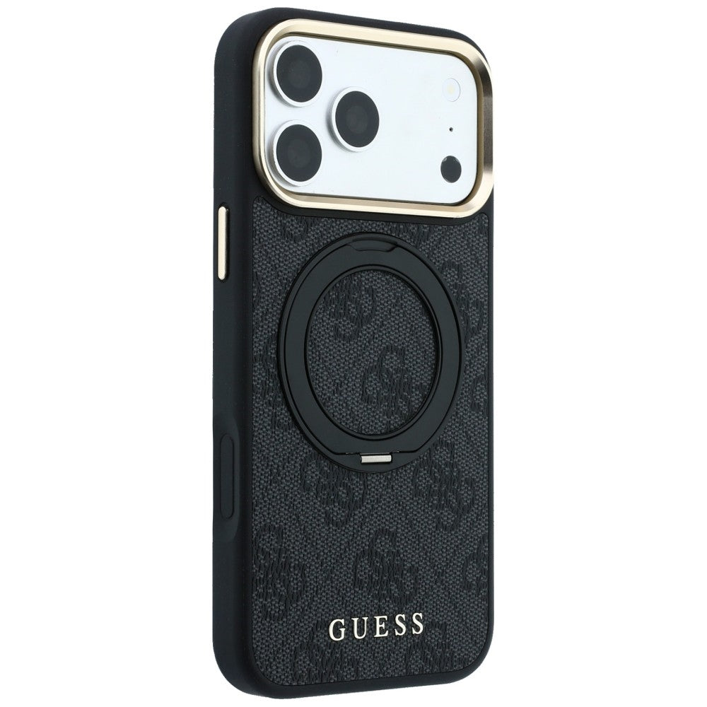 Θήκη MagSafe για Apple iPhone 18 Pro Max / 17 Pro Max, Guess, Ring Stand Classic Logo, Μαύρο