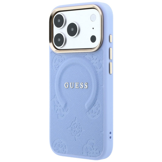 Θήκη MagSafe για Apple iPhone 18 Pro Max / 17 Pro Max, Guess, Saffiano Peony Ring, Bleu
