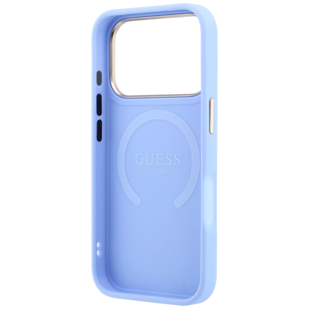 Θήκη MagSafe για Apple iPhone 18 Pro Max / 17 Pro Max, Guess, Saffiano Peony Ring, Bleu